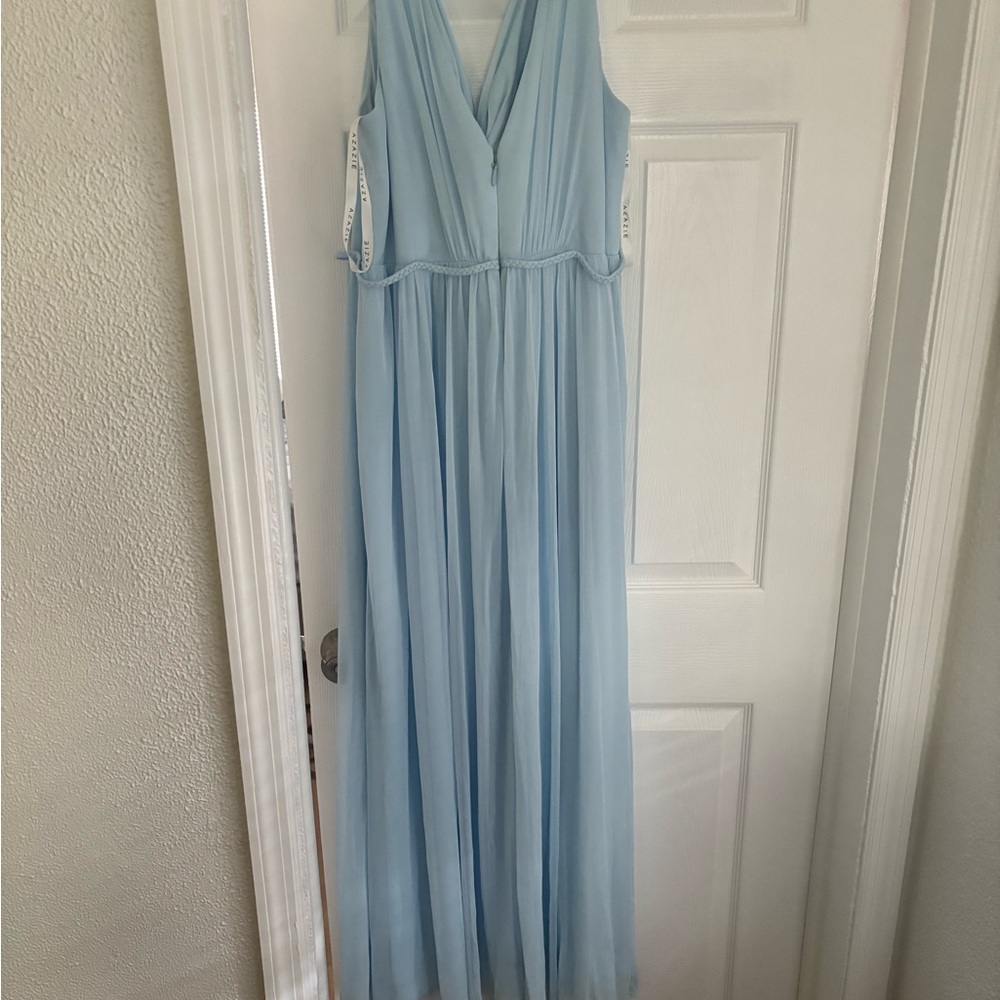 Azazie Light Blue Chiffon Gown